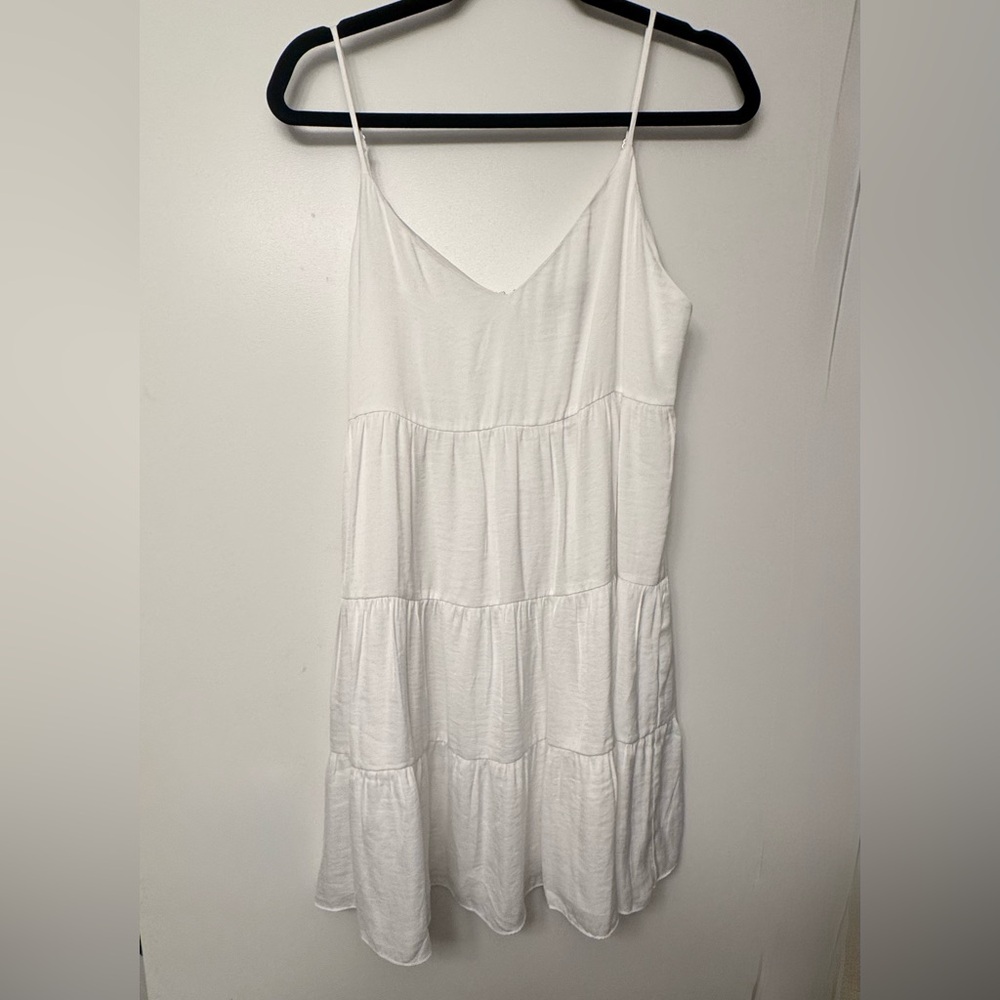 Naked Zebra White spaghetti strap sundress w/ zipper | US M